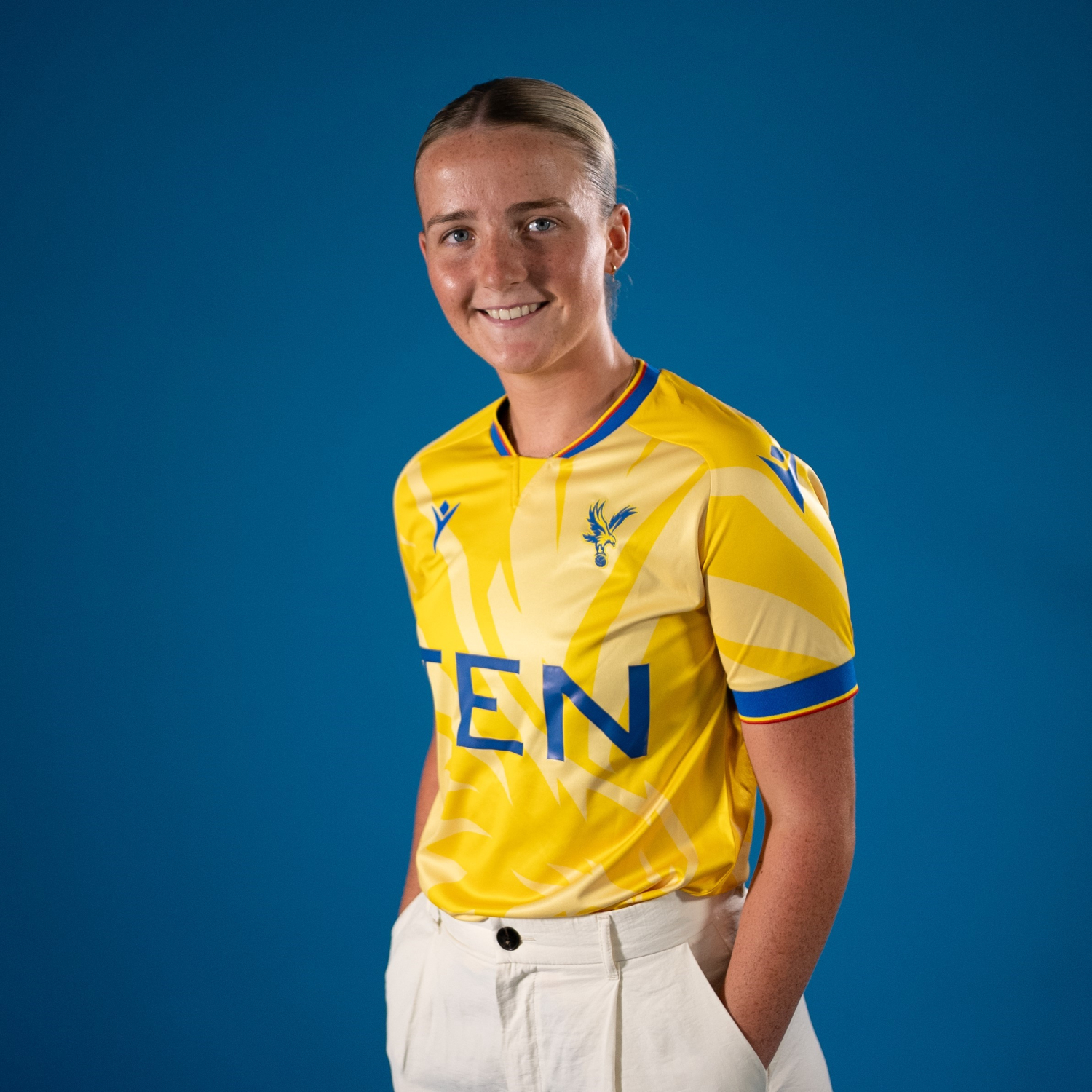 2425 eagle yellow shirt womens – cpfc women with custom printing Collection - Crystal Palace Shirts